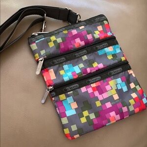 LeSportsac Pixel Pattern Crossbody Bag Vibrant Colors
